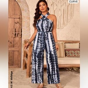 Navy Tie-Dye Jumpsuit